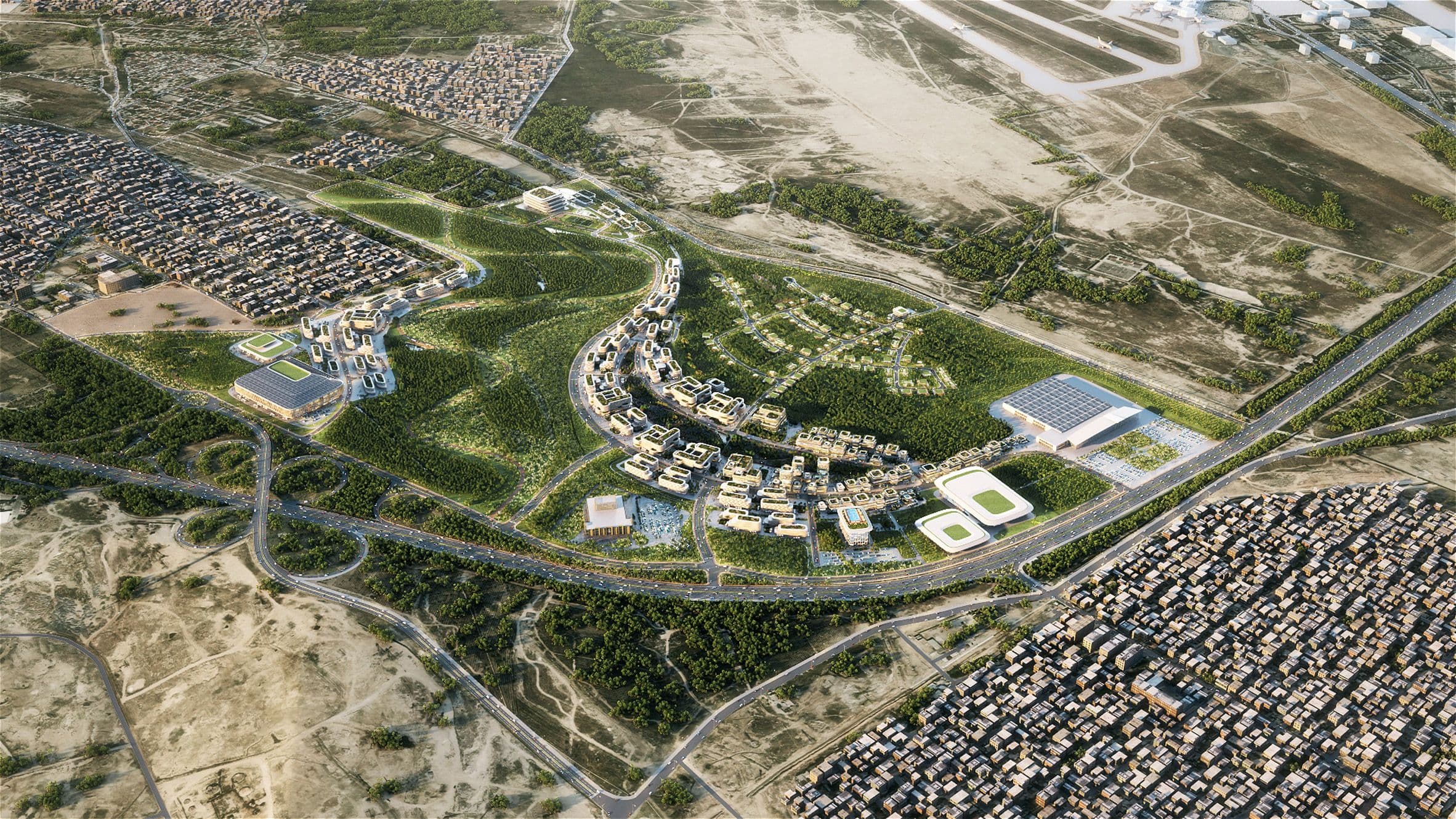 The Baku Expo City masterplan includes an extension to the existing Baku Expo Center. Image: © ZHA