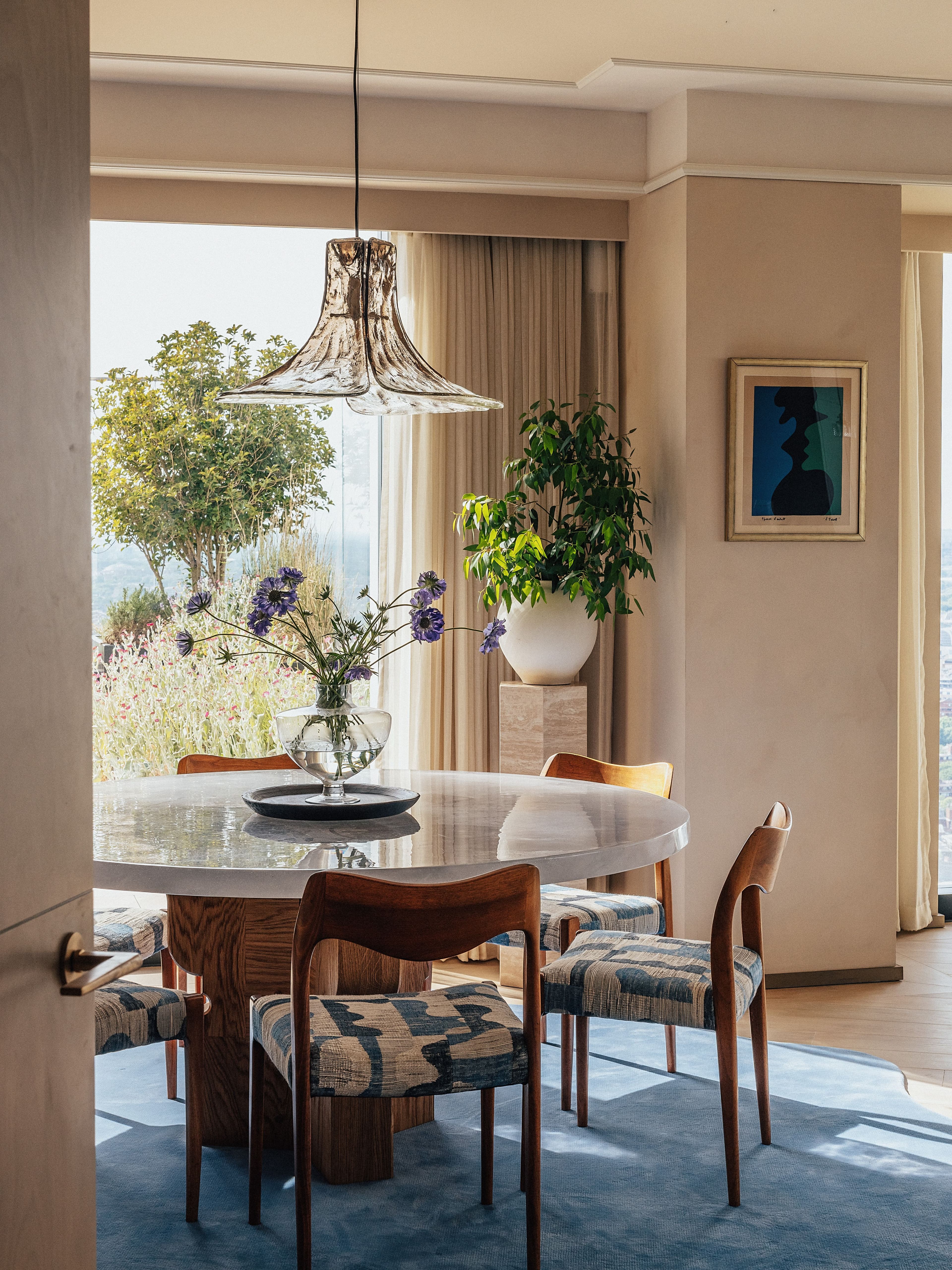The three-bedroom show apartment at Park Hyatt London River Thames Residences features contemporary interiors and a 1,500 sq ft private terrace overlooking the River Thames.