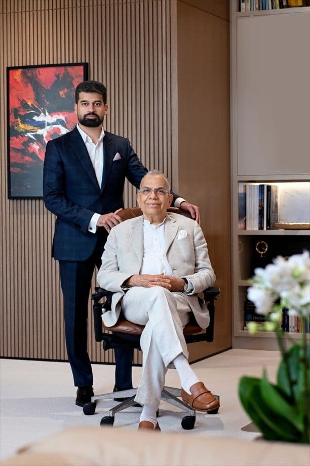 PNC Menon, Founder of Sobha Group, with Ravi Menon, Chairman of Sobha Group.