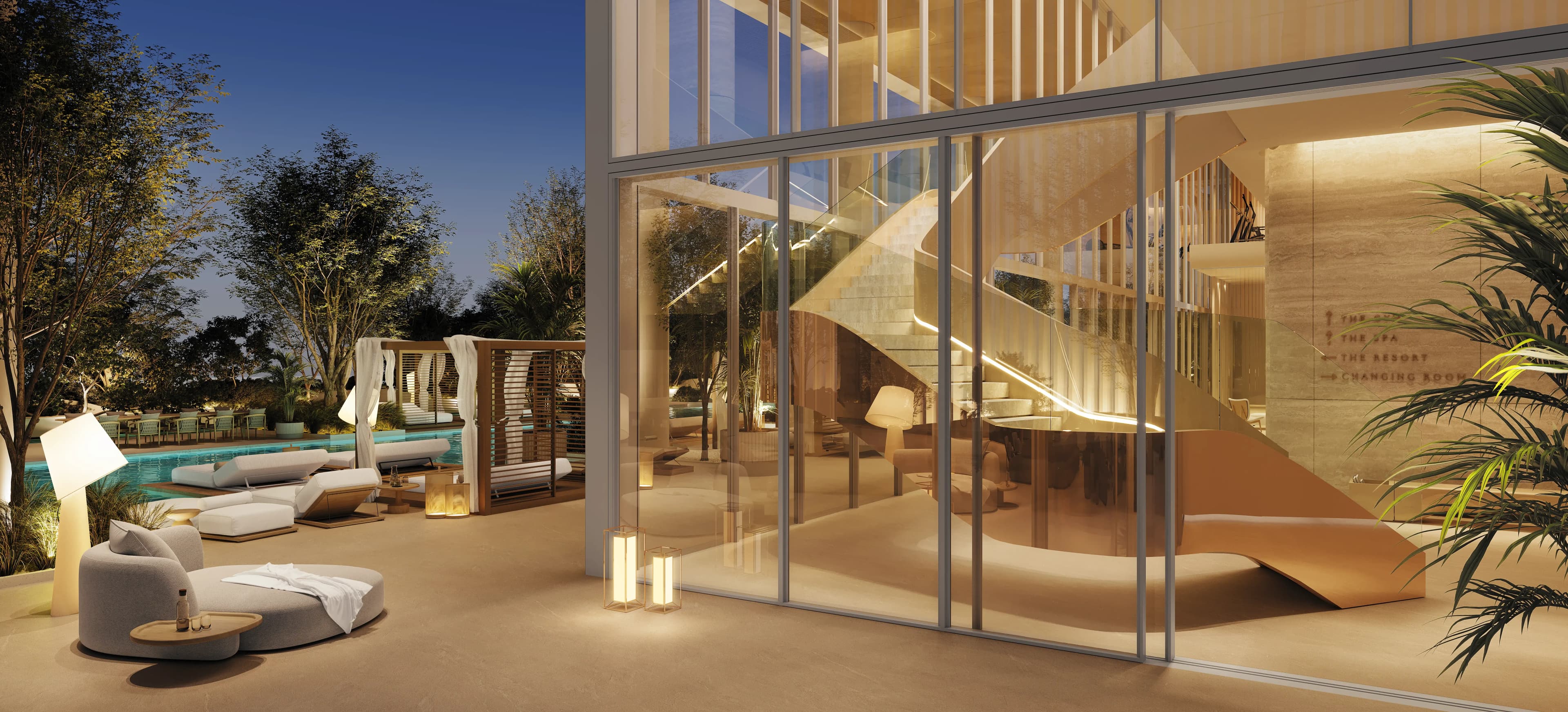 The Chedi resort deck.