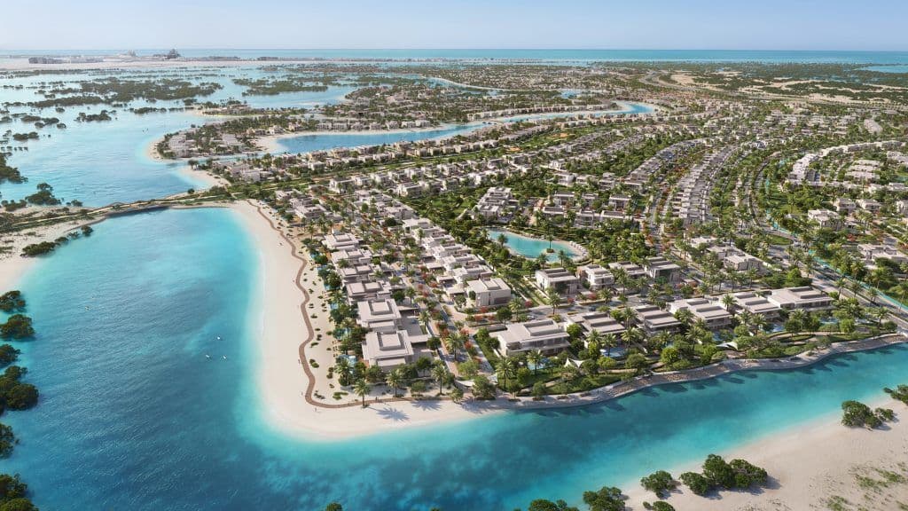A visual of the planned community beach at RIMAS on Abu Dhabi’s Jubail Island.