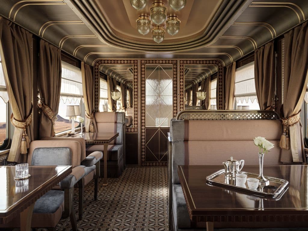 A luxury train Dream of the Desert with 33 Private Suites