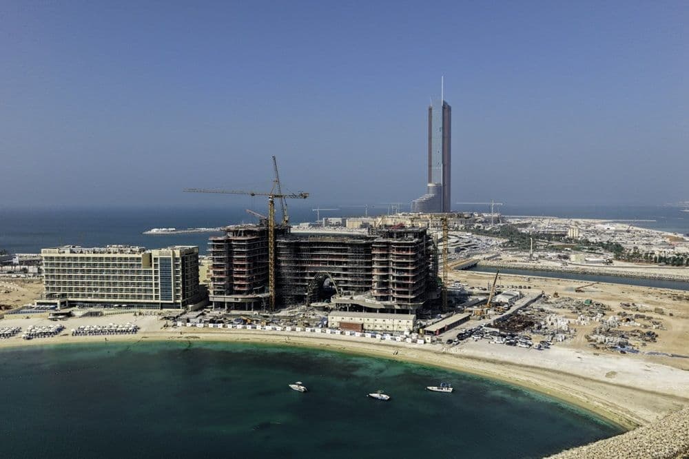 Construction progress at The Unexpected Al Marjan Island Hotel & Residences.