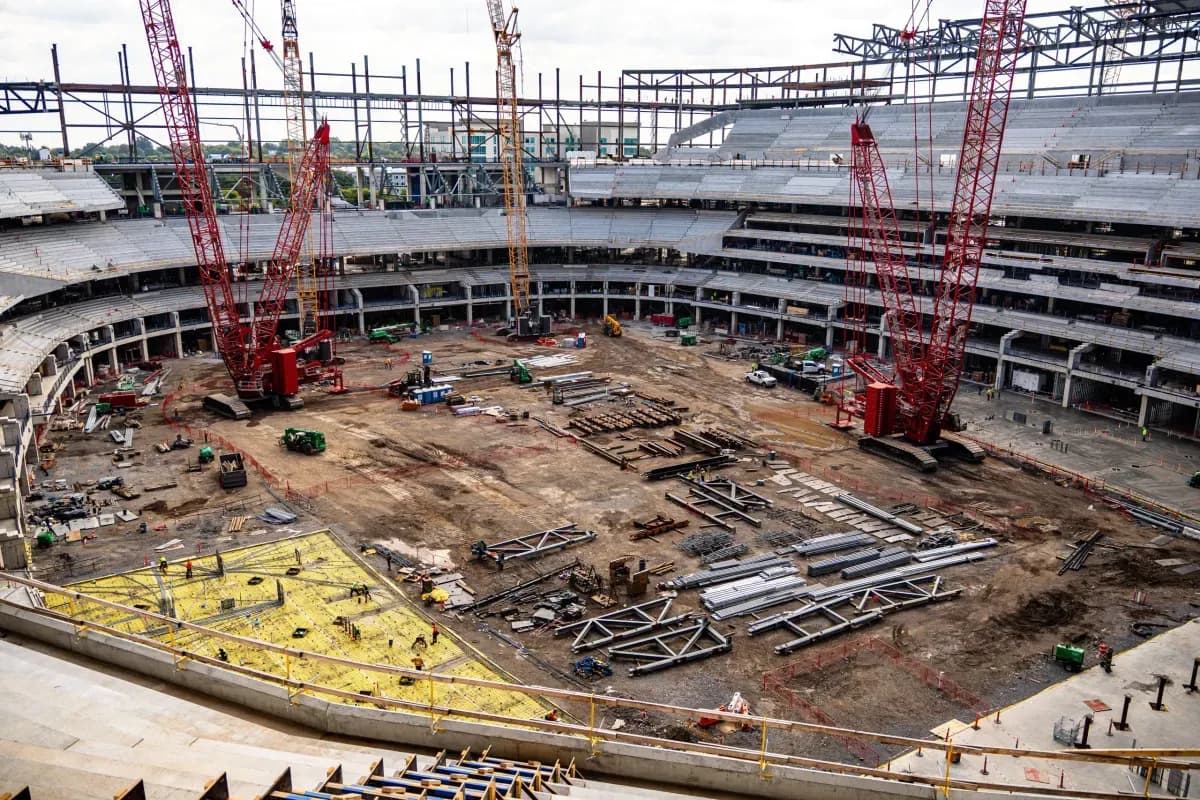 Construction of Nissan Stadium in Nashville