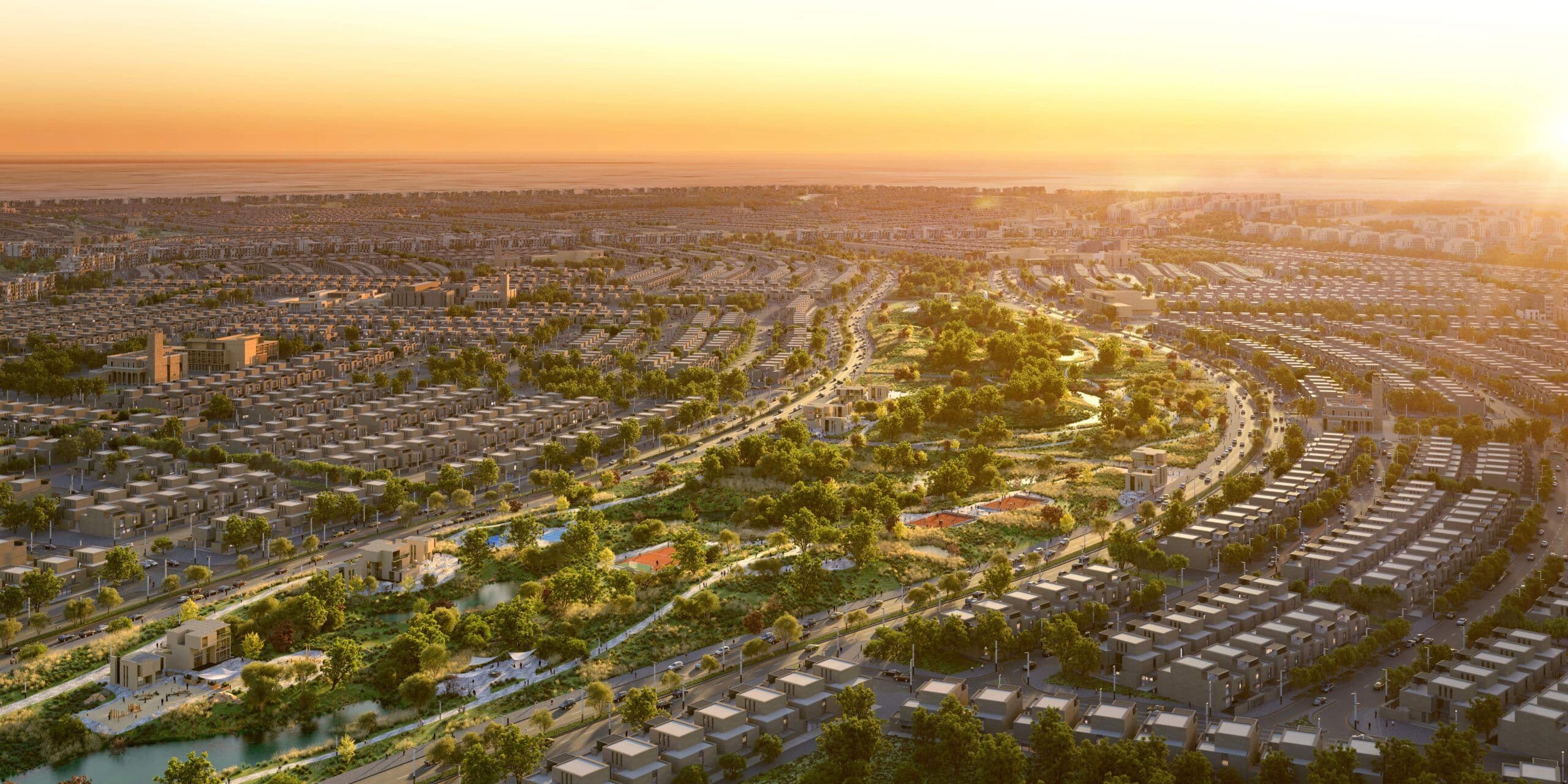 Al-Fursan suburb spans over 35 million square meters and includes over 50,000 residential units, complemented by various amenities and spaces. (Image: NHC)