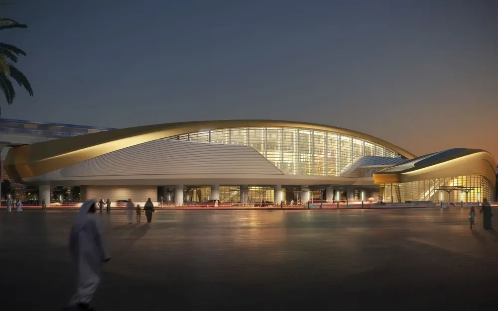 SOM designs 74m-tall metro station redefining Dubai transit.