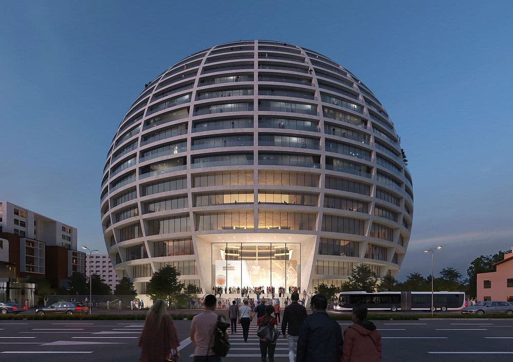 The Grand Ballroom, a striking 330-foot spherical arena