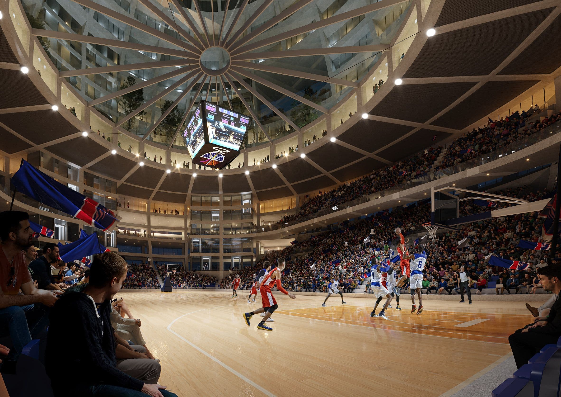 The Grand Ballroom, a striking 330-foot spherical arena
