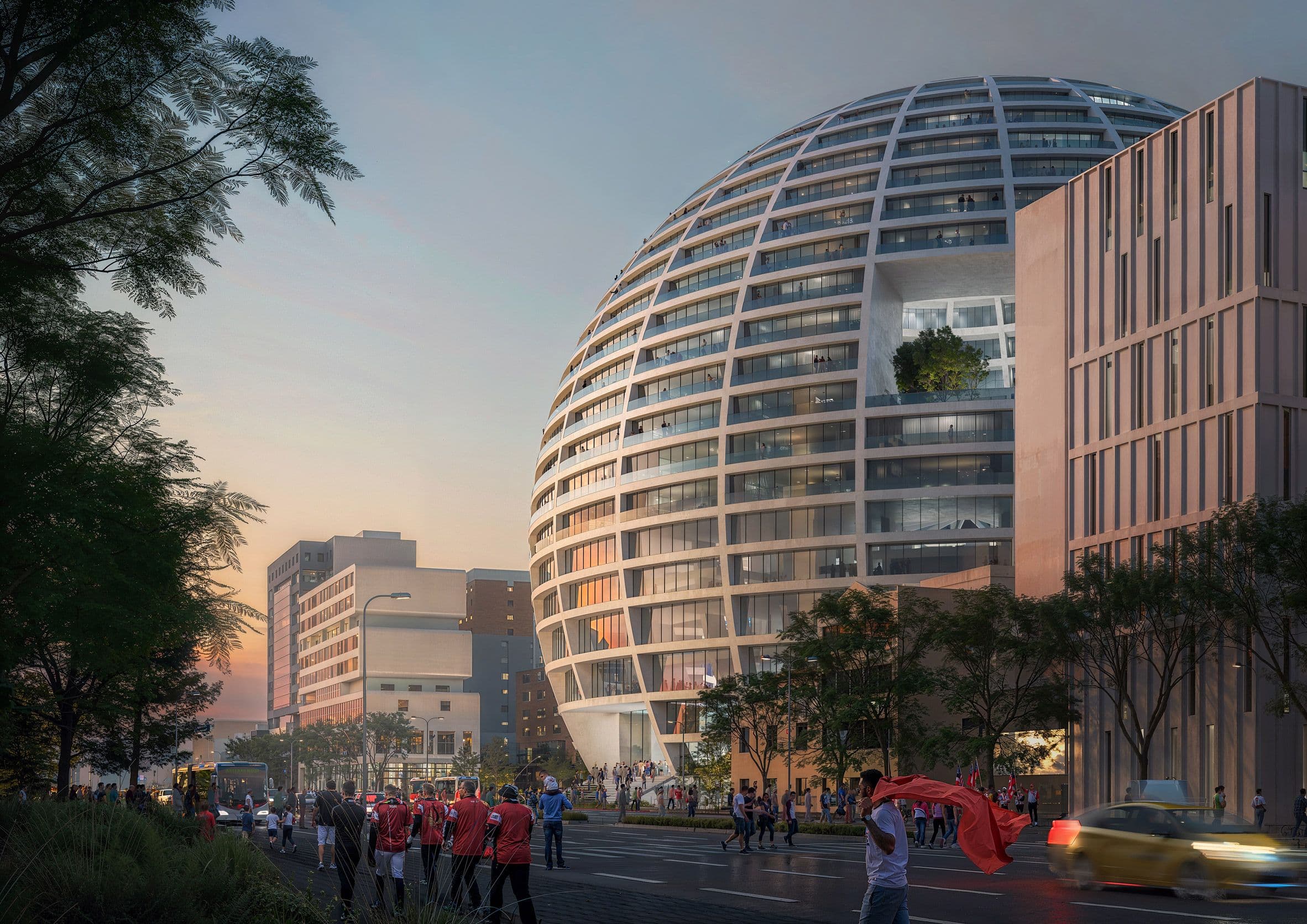 The Grand Ballroom, a striking 330-foot spherical arena